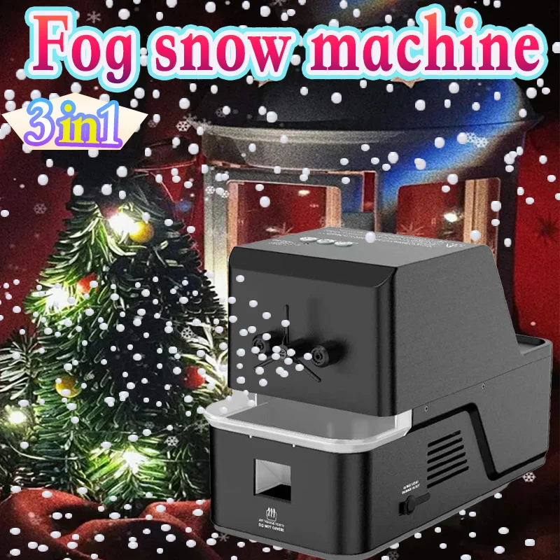 Maszyna do śniegu i mgły – urządzenie 3 w 1 do robienia bańek i mgły, tworzące efekt śniegu do użytku wewnątrz i na zewnątrz – idealny sztuczny śnieg