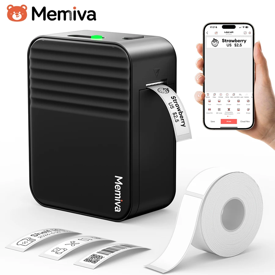 Memiva A1 Mini Portable Thermal Label Printer With Adhesive Label Similar as Marklife P15 Bluetooth Wireless Labeling Machine