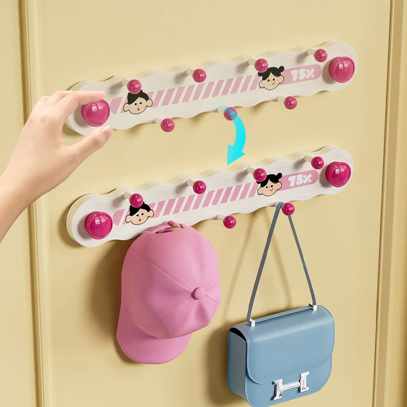 Dopamine Rotating Suction Cup Row Hooks, No Drilling Required, Adhesive Hooks for Bathroom, Behind Door Storage