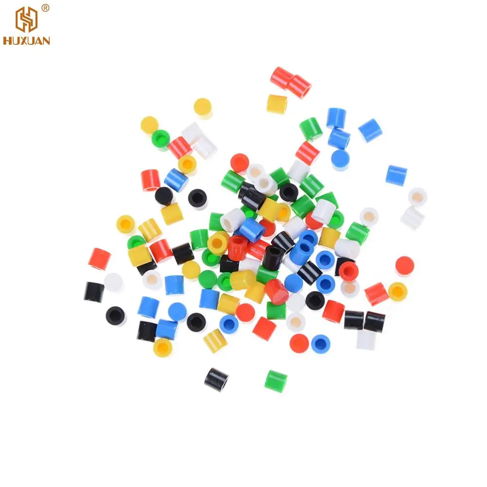 20Pcs Button Cap Random Color Tactile Button Caps Plastic Cap Hat for 6*6 Tactile Push Button Switch Lid Cover Wholesale