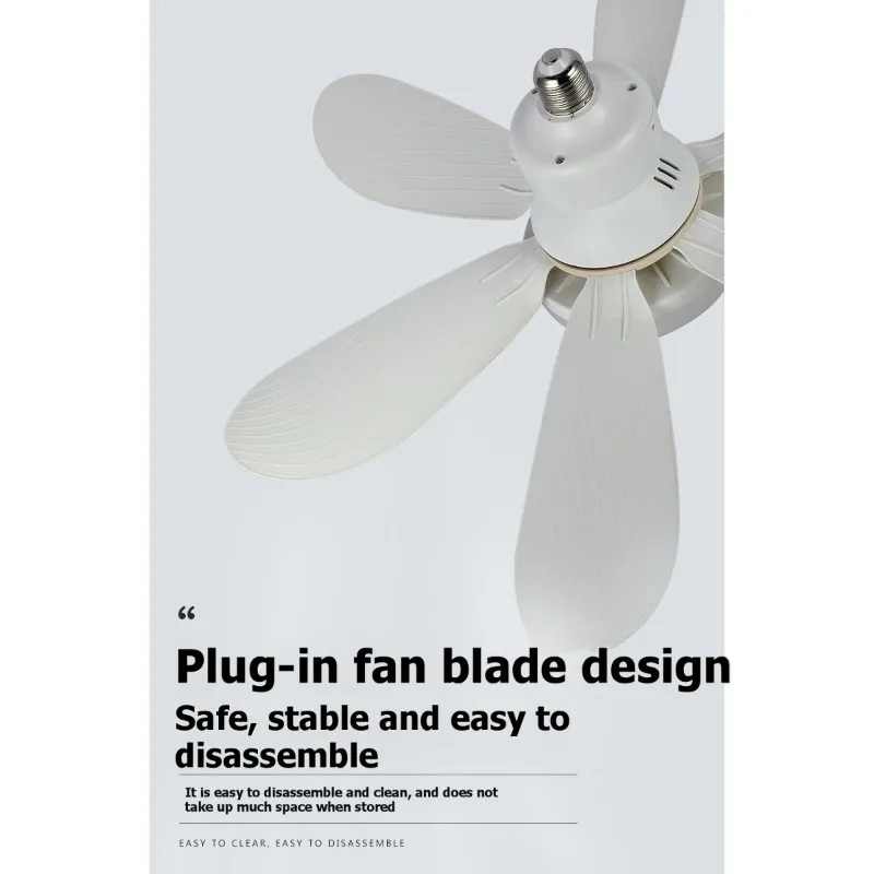 B89B-E27 Base 30W Ceiling Fan With Remote Control LED Light Intelligent Silent Fan For Bedroom And Living Room