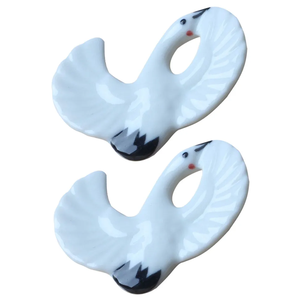 Ceramic Red-Crowned Crane Chopstick Rest – Creative Tableware Holder for Chopsticks, Spoons & Cutlery
