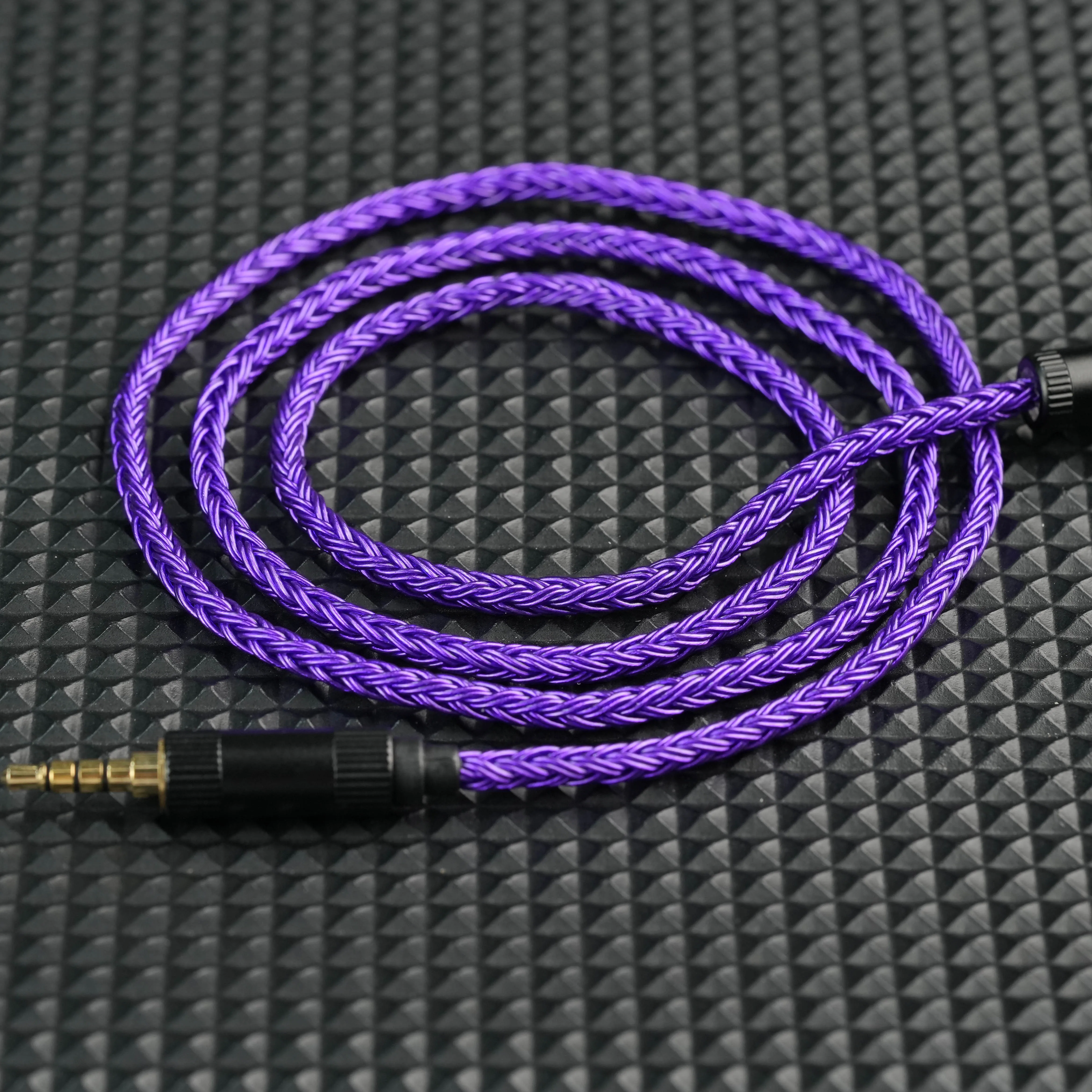 XINHS X10 16 Core Purple Single Crystal Copper Silver Plated Earphone Upgrade Cable with Mic 3.5mm, 0.78 2pin/QDC/MMCX IEM