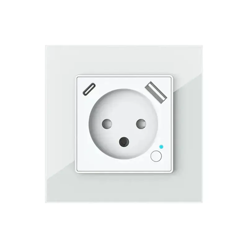 FFYY-Wi-Fi Tuya Smart Israel Wall Socket Power Plug Outlet USB Type-C PD20W Charge Port For Remote By Alexa