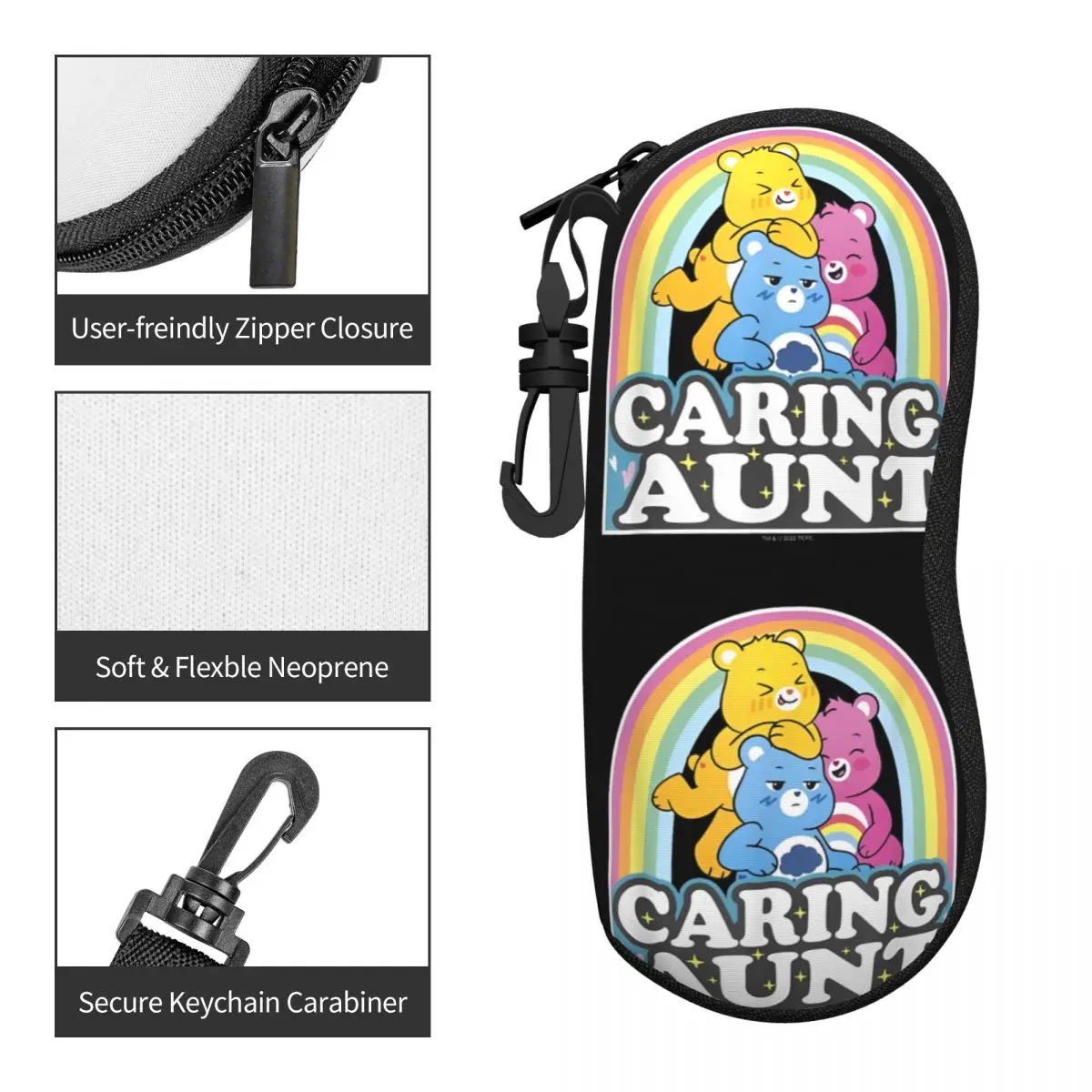 Care Bears Retro Rainbow Grumpy Group Shot แว่นตาผู้ชายผู้หญิง Anti-Fall กล่องแว่นตากล่องเก็บแว่นตาขนาดเล็กคอนเทนเนอร์