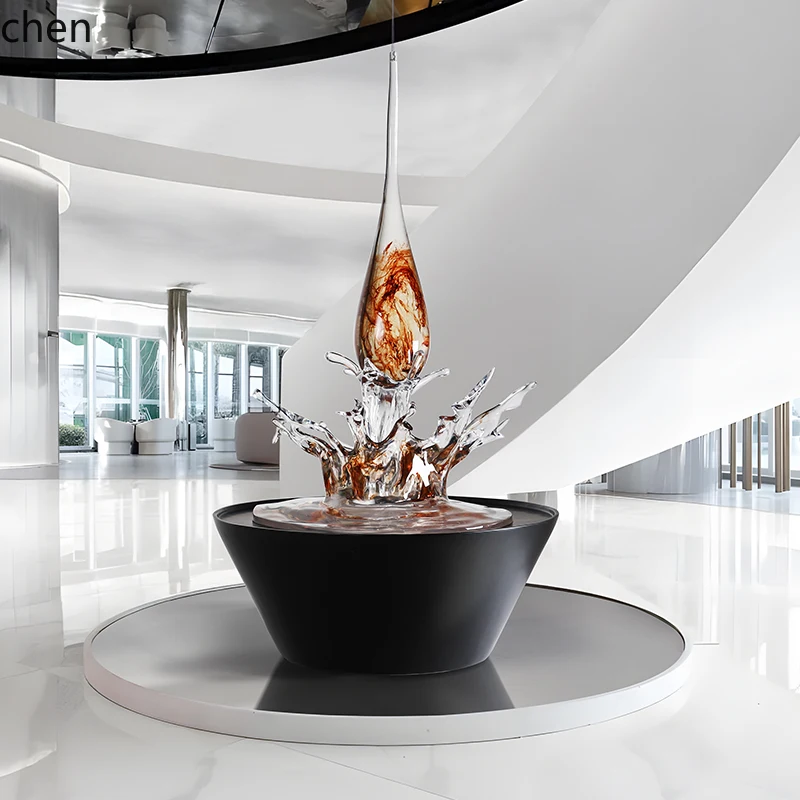 

ZML Wave Sculpture Pendant Art Installation Decoration Large Floor Ornament