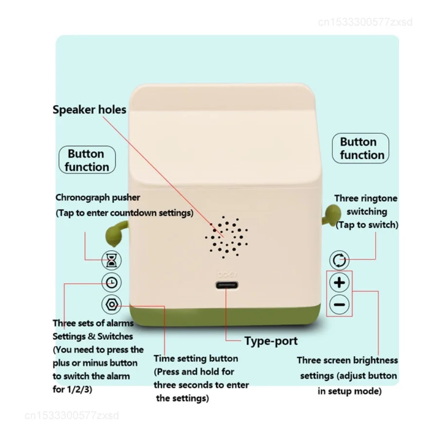 متعددة الوظائف LED الحليب الكرتون المنبه، LED شاشة ديجيتال الوقت/التاريخ، لغرفة النوم لطيف سطح المكتب على مدار الساعة ديكور المنزل