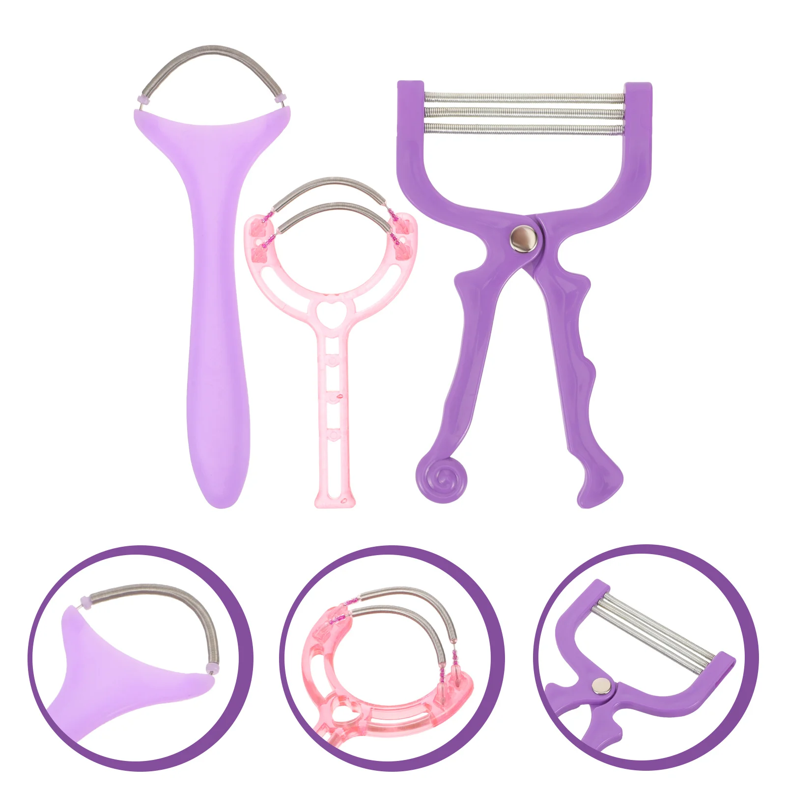 3 pçs removedor de pêlos para mulheres ferramenta de remoção de rosto depilador lábio queixo bigode removedor dispositivo de metal portátil durável