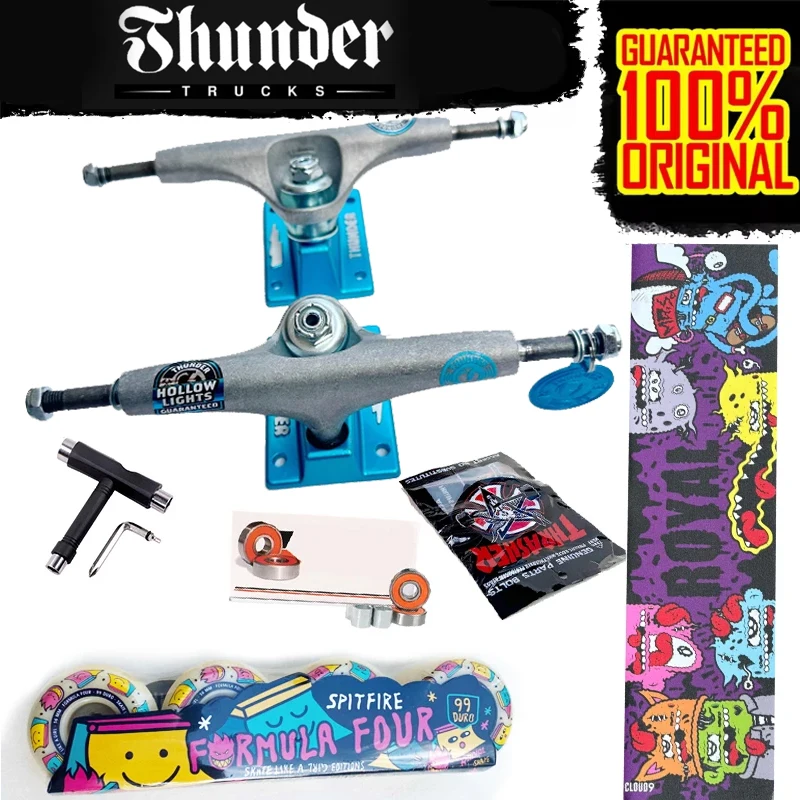 عجلة التزلج SPITFIRE شاحنات الرعد المزورة، نوعية جيدة، محامل فولاذية من الكروم الاحترافي، شريط قبضة، 5.25 بوصة