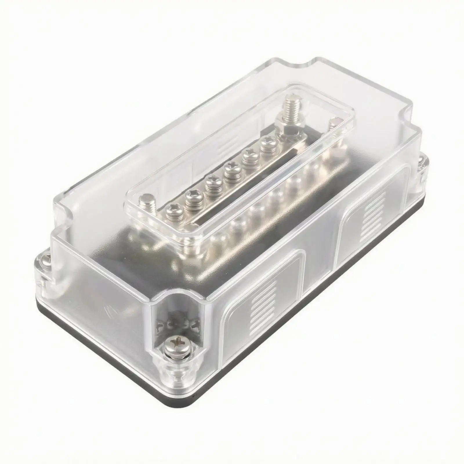 Heavy Duty Terminal Block Electric Distribution Block PA66 Brass PC Cover for Boat RV Solar Off Grid Audio