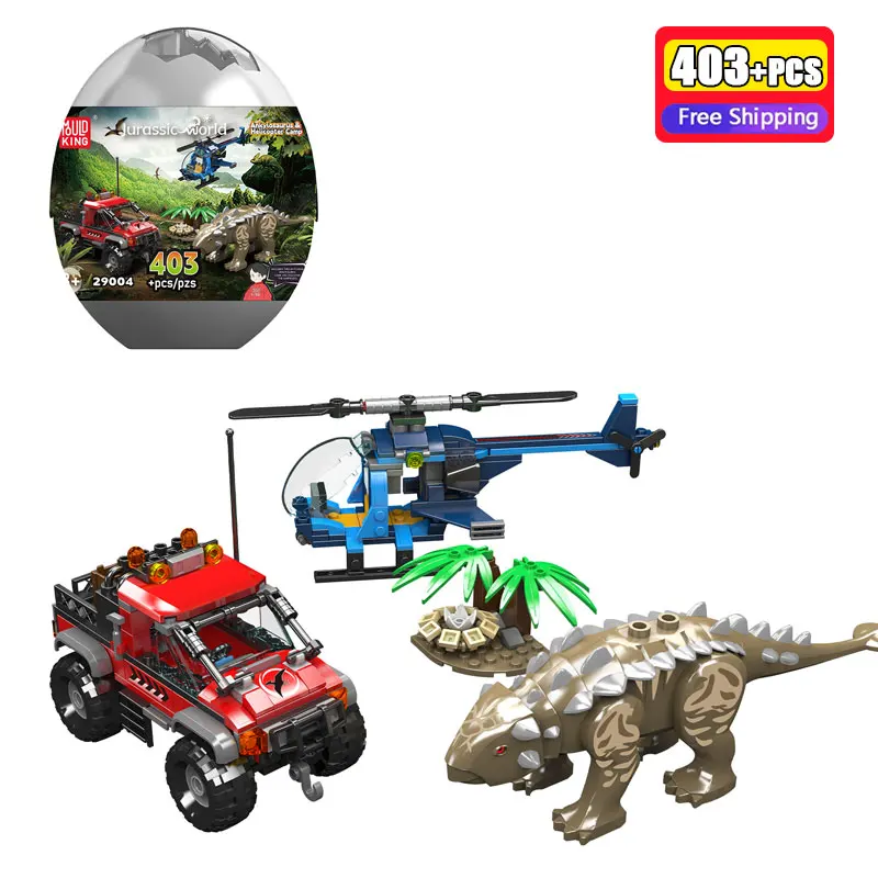 

MOULD KING 403PCS Ankylosaurus Helicopter Camp Dinosaur Egg Model Building Blocks Bricks Assembly Educational Toy Gifts
