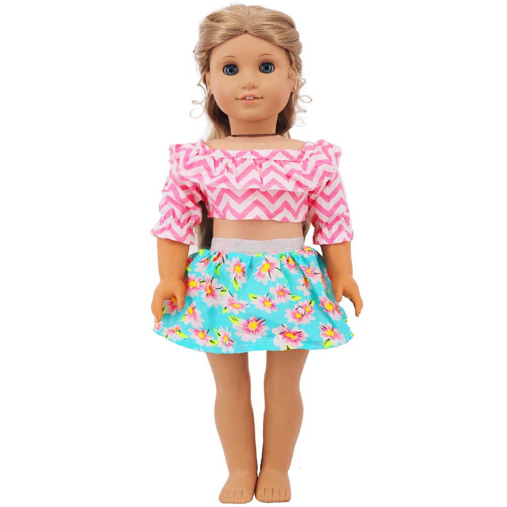 Onze Generatie Poppenkleertjes Rokken Mode Mooie Bloem Handgemaakte Jurken Geschikt Voor 43CM Reborn Babypop Accessoires, Meisje Cadeau