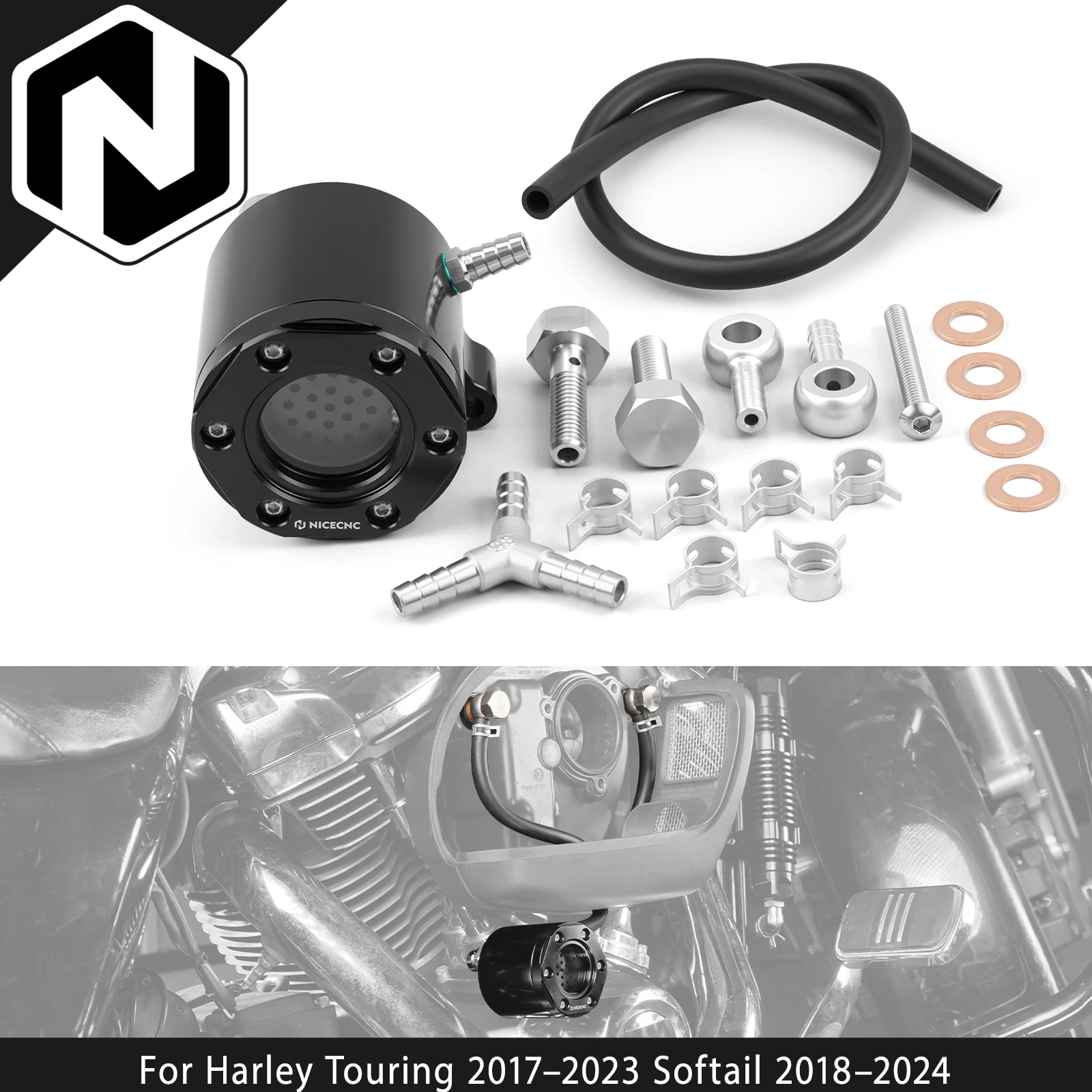 For Harley Street Glide FLHX /Special 17-23 External Breather Kit Road Glide /Special Fat Boy Low Rider Breakout Electra Glide
