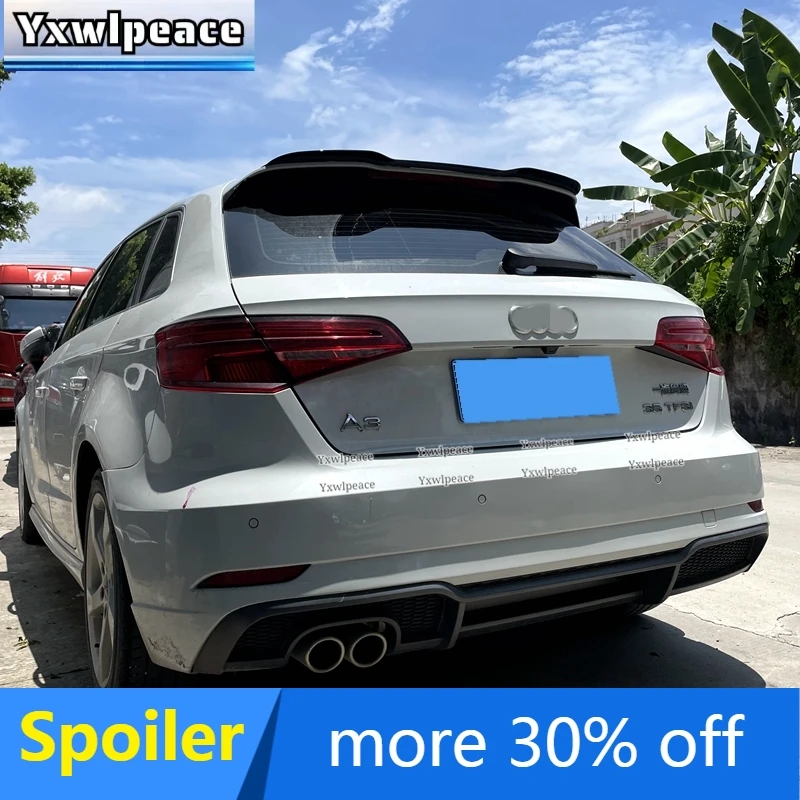 

For Audi A3 S3 S Line 8V Hatchback 5Doors 2014-2020 High Quality ABS Plastic Rear Roof Spoiler Trunk Wing Body Kit Accessories