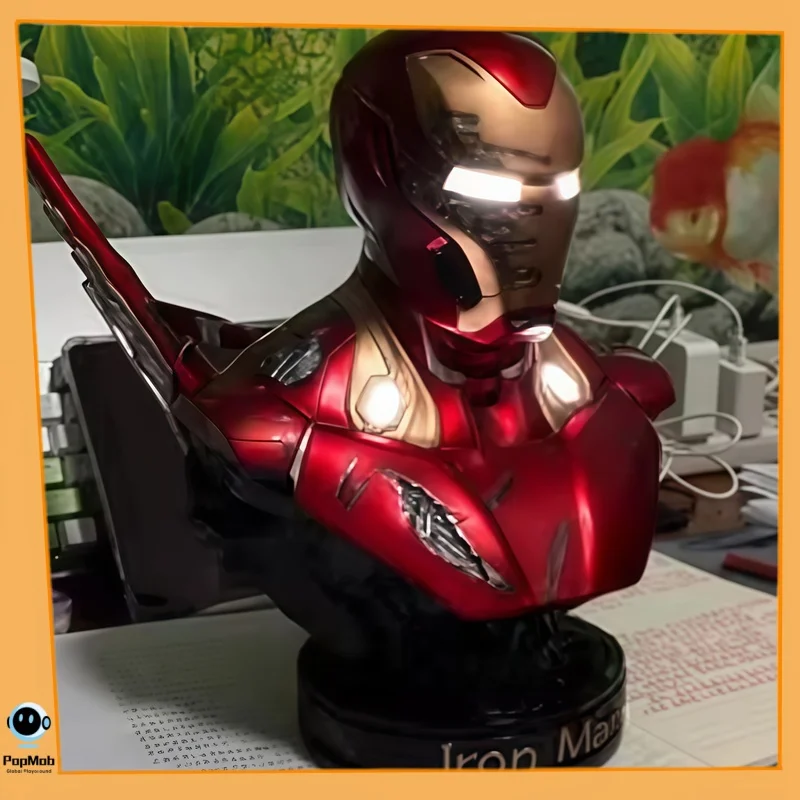 

Marvel Iron Man MK50 Battle Damaged Bust Sculpture Resin Art Collectors Desktop Display Decor Premium Gift