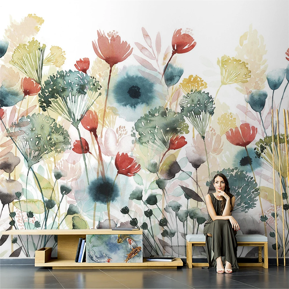 Custom Rural flower wallpaper creative living room TV background wall wallpaper bedroom wallpaper mural home decoration