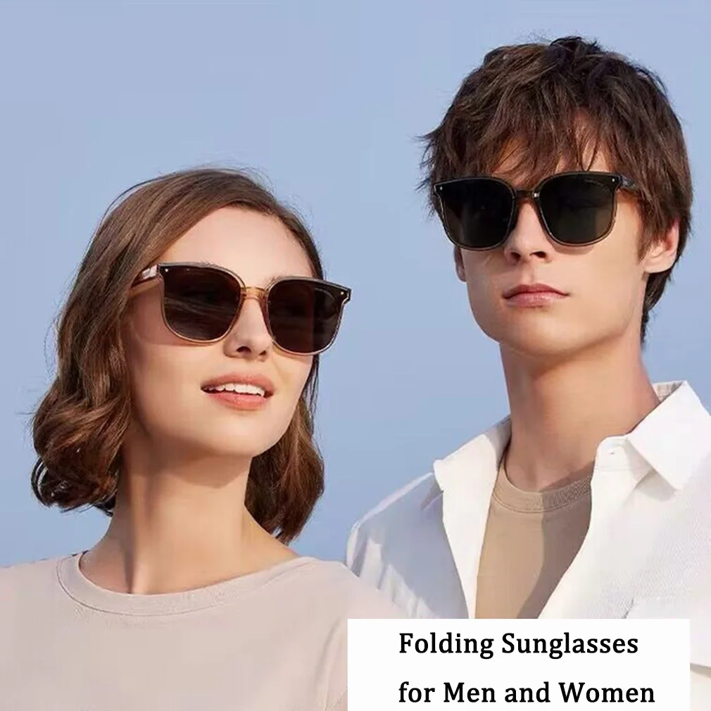 Foldable Sunglasses with Storage Box,Ultra Light Sun Protection,  Portable UV Protection for Men and Women Folding Sun Glasses