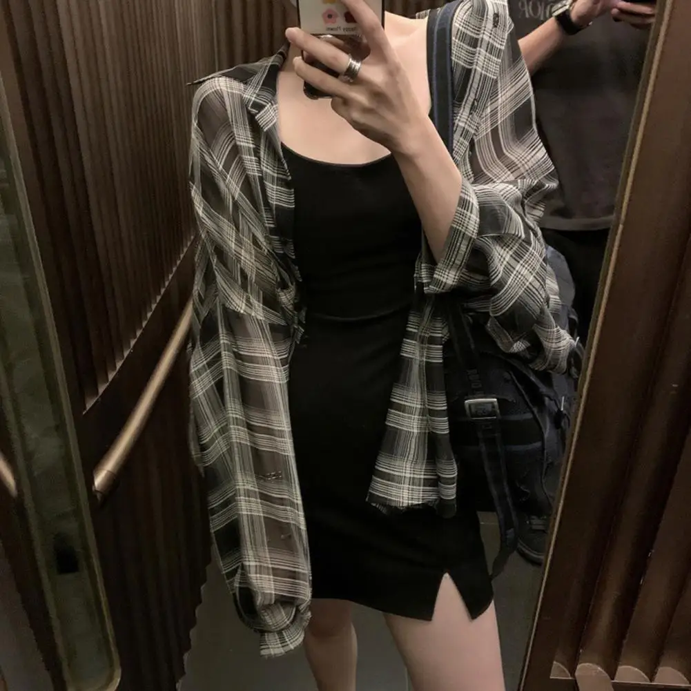 

Casual Women's Plaid Print Shirt 2024 Autumn New Boutique Ladies Loose Blouse And Tops Female Long Sleeve Blouses Clothes ﻿Cost