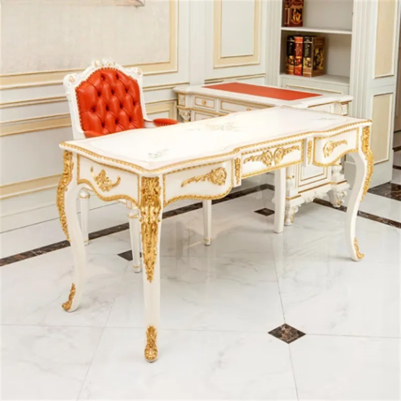 Neoclassical European French furniture, integral Italian study desk c