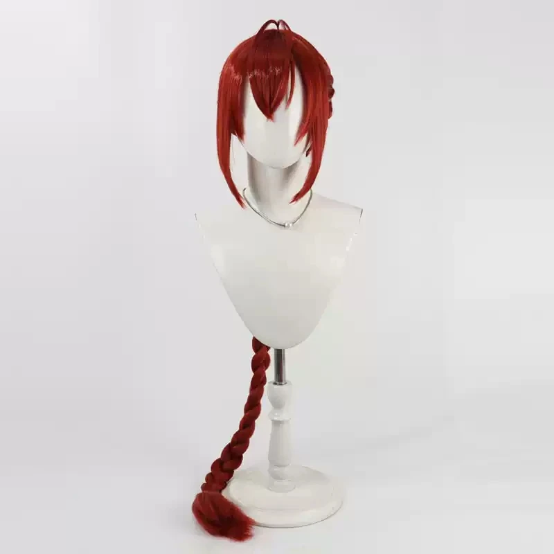 Twisted Wonderland Riddle Rosehearts Cosplaypruik 120 cm lang rood gevlochten hittebestendig synthetisch haar