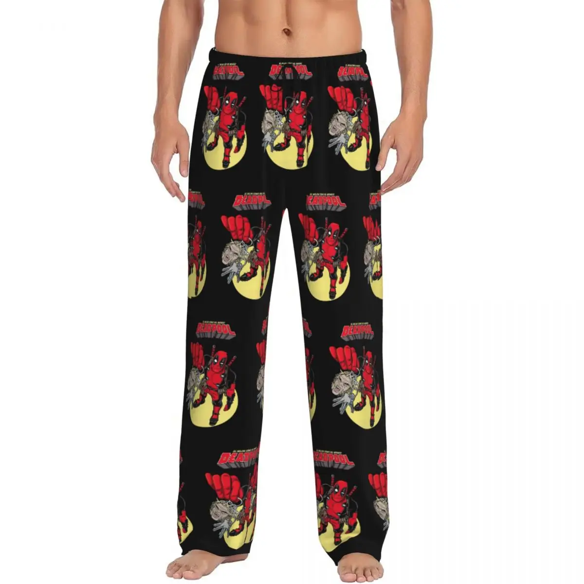 

Custom Deadpool Pajama Pants Men's Comics Book Lounge Sleep Drawstring Sleepwear Bottoms with Pockets