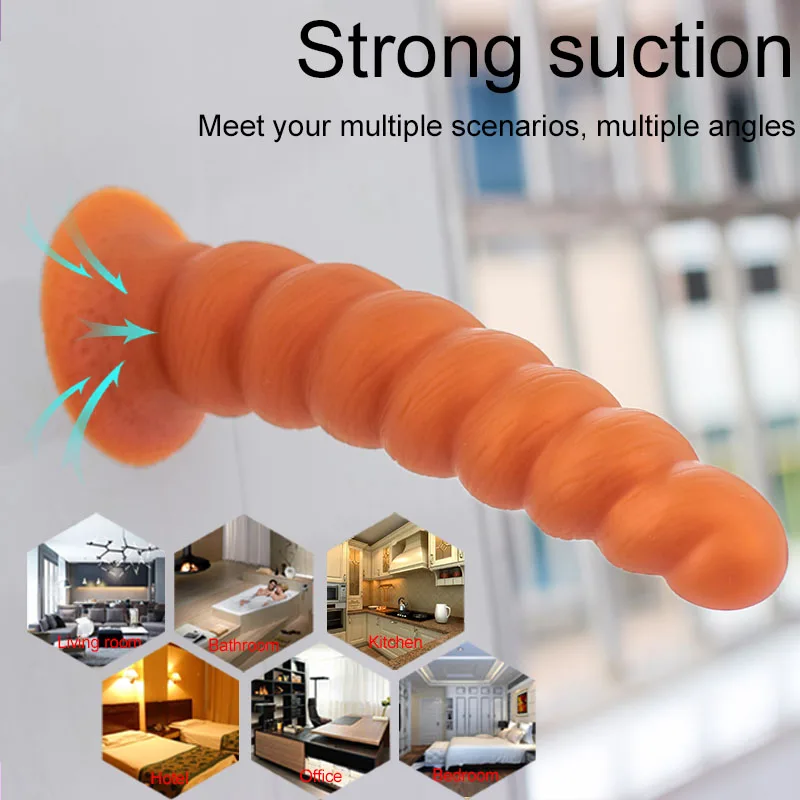 Anal Plug with Suction Cup Butt Plug Realistic Dildo Soft Liquid Silicone Vaginal Prostate Massage Stimulation for Men and Women