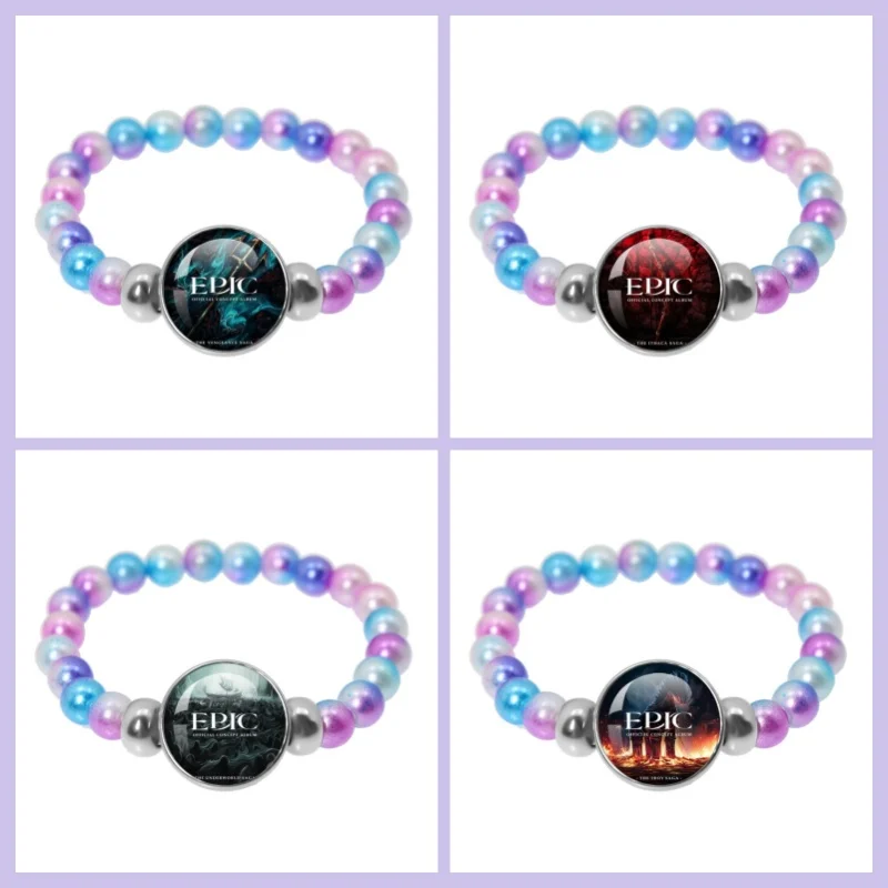 Epic The Musical Handmade Glass Bracelet Greek Mythology Homer's Epics 18mm Colorful Bracelet Jewelry Accessories Fans Gifts