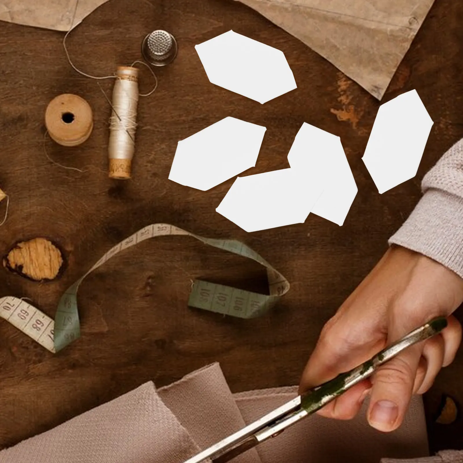300 Piece Hexagon Quilting Templates Paper Piecing Shapes for Patchwork Sewing DIY Craft Projects view 4