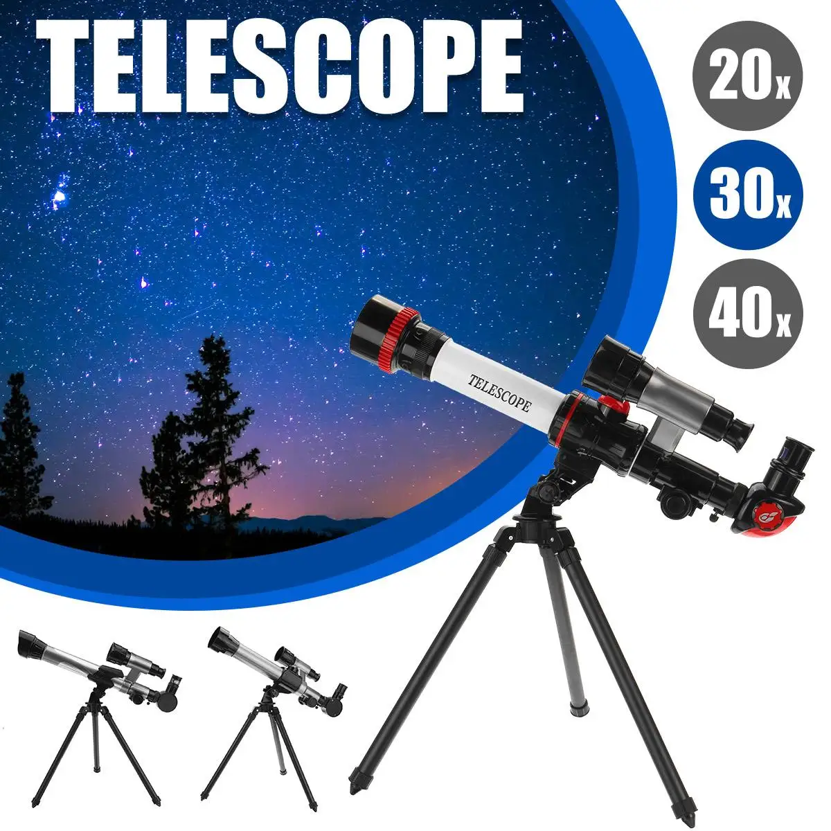 40x Telescope for Kids and Lunar Beginner Professional Monocular Telescope Outdoor Travel Spotting Scope with Tripod