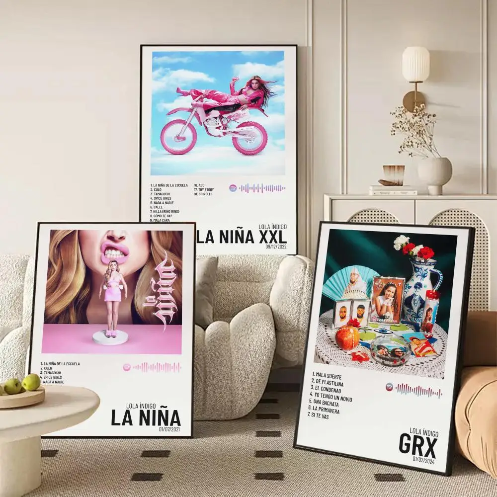 L-Lola Indigo Singer Album Poster Stickers HD Waterproof Painting Wall Art for Bedroom Living Room Home Decor Decoration Gift