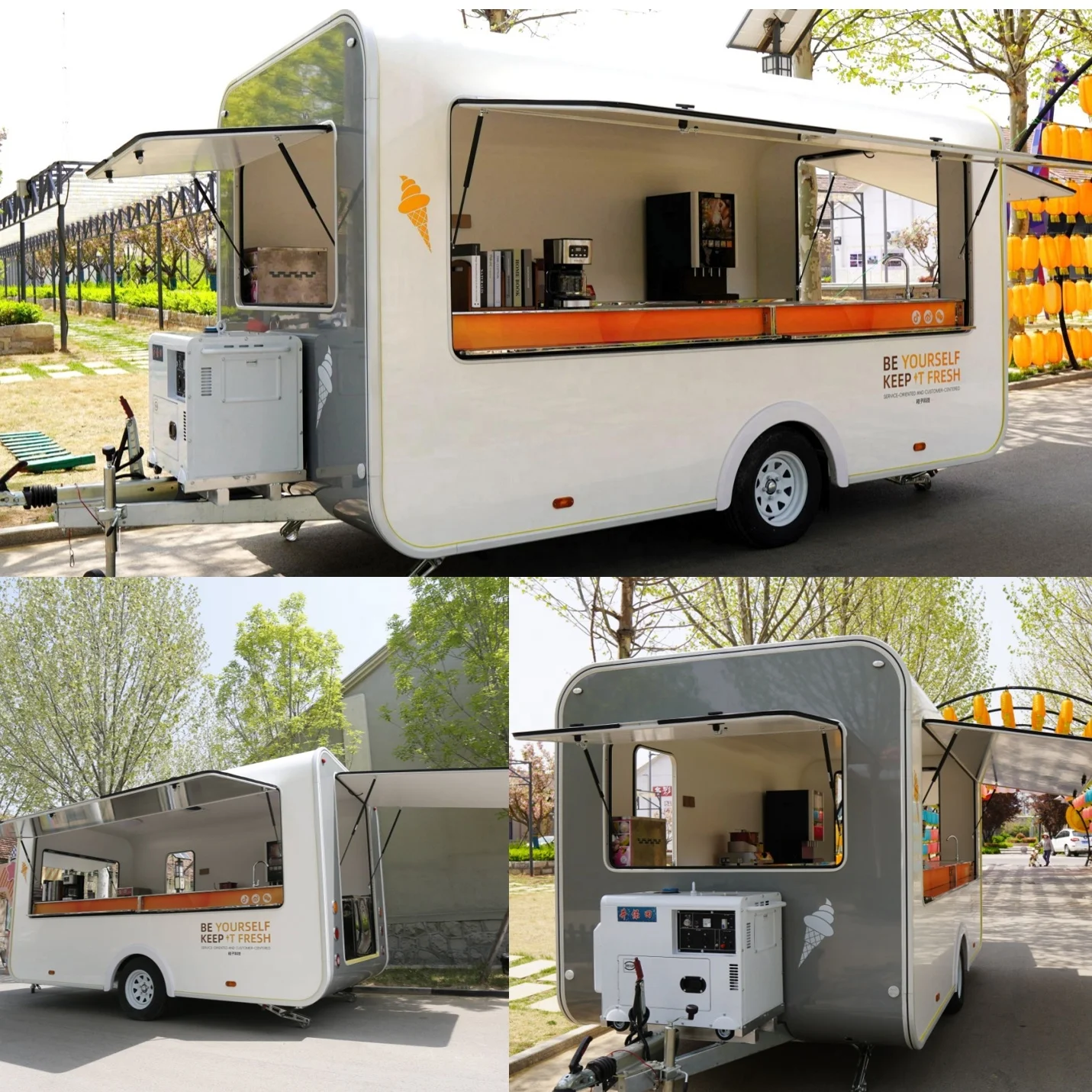 

2024 New Arrival Food Trailer Counter with Equipment Smoker Stainless Steel Mobile Restaurant Used Mobile Food Carts for Sale