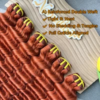 Mèches de cheveux humains vierges bruts vietnamiens 100% naturels, couleur orange, 15A Ginger Deep Wave, 1/3/4 pièces d'extensions, 100 grammes/1 mèche. 3