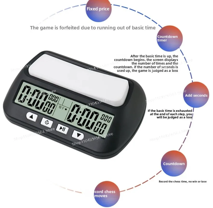 YS-902 Chess Clock Timer with Voice Countdown for Chinese Chess Go International Chess Competition Game Timer