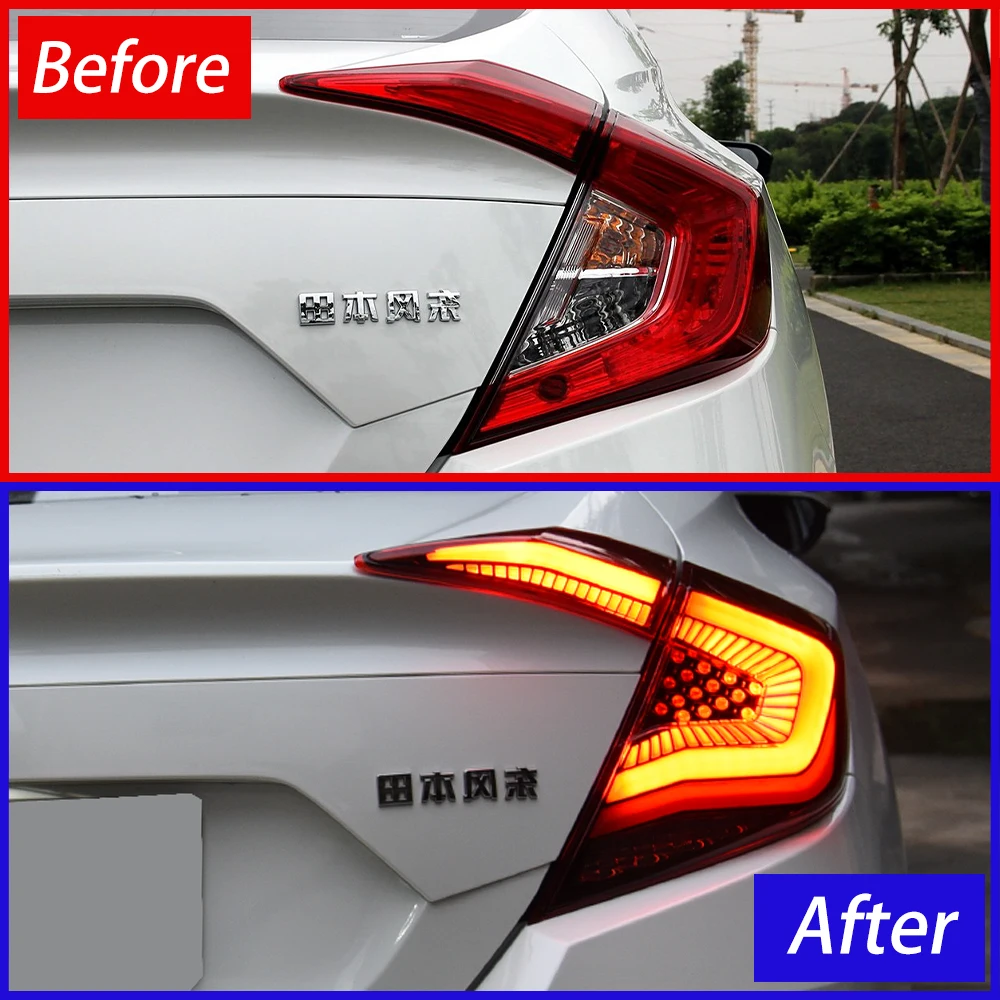 For Honda Civic X 10th FC FK7 FK8 2016-2021 LED Car Taillights Assembly Upgrade Dynamic Brake light Tool Car Accessories