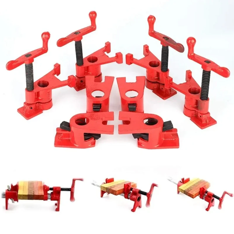 

4 Set 26.5mm Quick Release Heavy Duty Wide Base Iron Wood Metal Clamp Set Woodworking Workbench Workbench