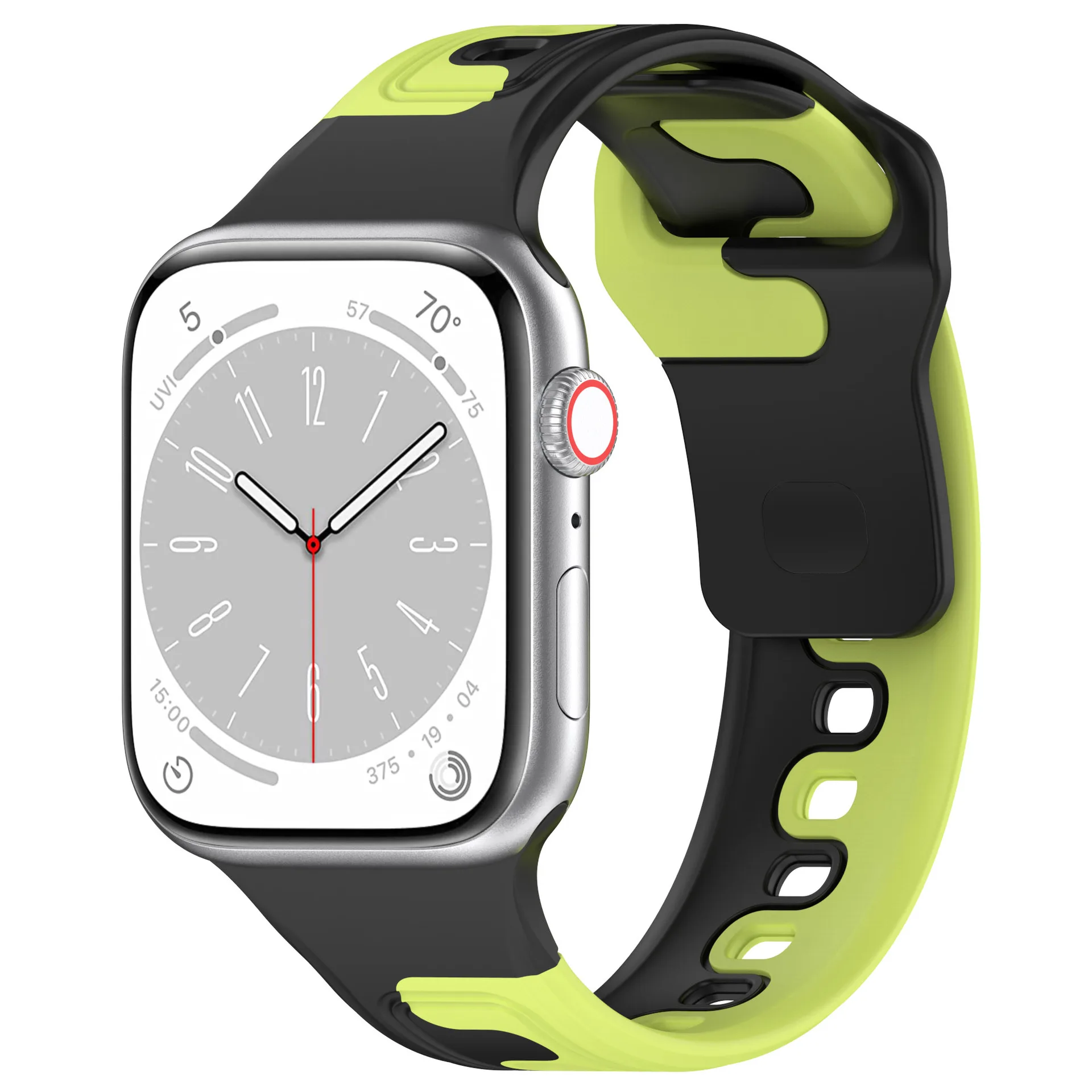 Double color Silicone Strap For Apple Watch Band 44mm 40mm 45mm 49mm 41mm 38mm 42mm bracelet iwatch series se 7 3 6 8 ultra band