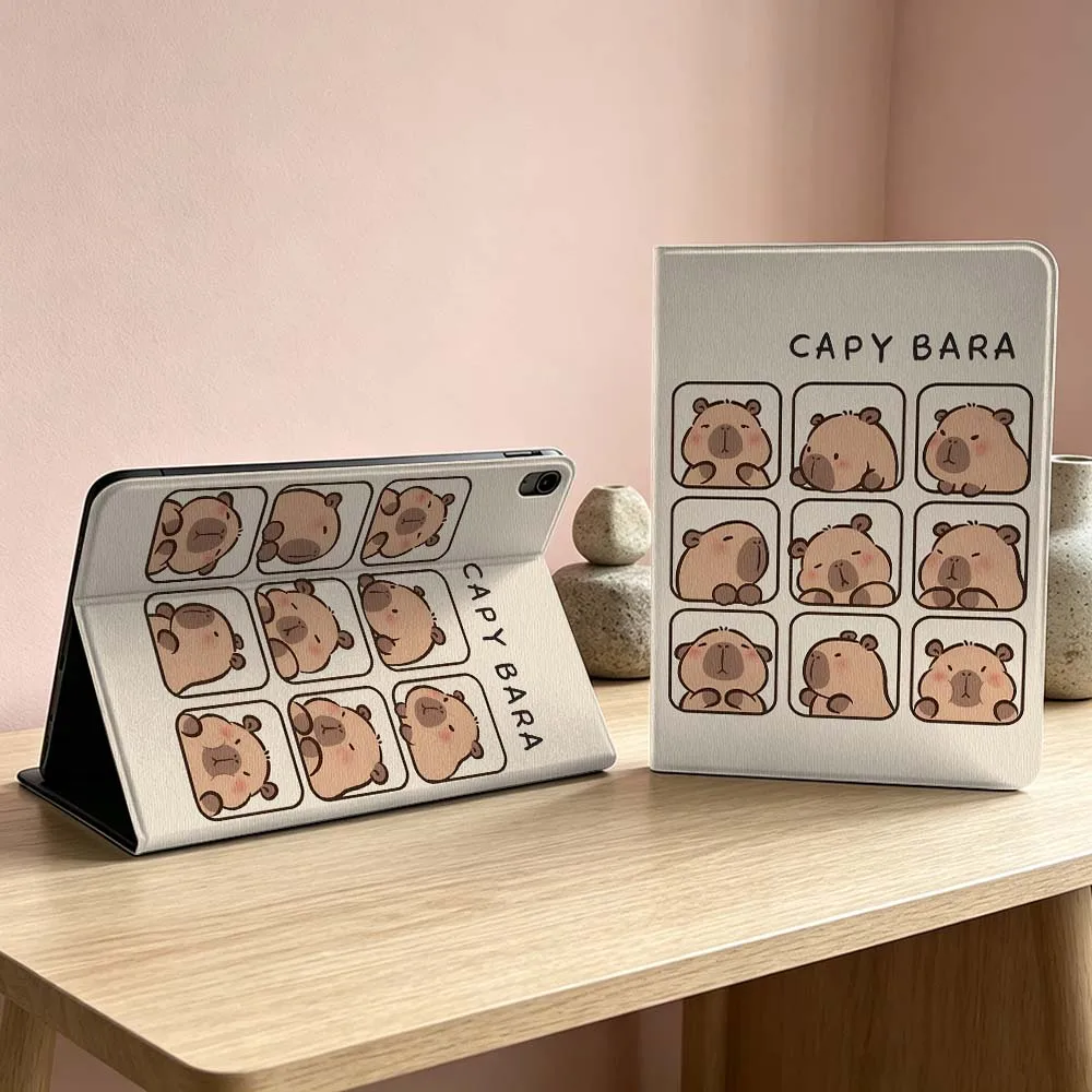 Capybara Fun Expression For iPad Pro Air mini 7 6 5 4 3 2 1 9gen M5 M4 11th 10th A17 Pro A16 Inch Tablet Case Soft