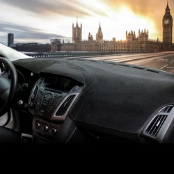 Car Dashboard Cover Mat Pad Instrument Platform Desk Carpets Accessories For Ford Focus 3 MK3 2012-2014 2015 2016 2017 2018 ﻿