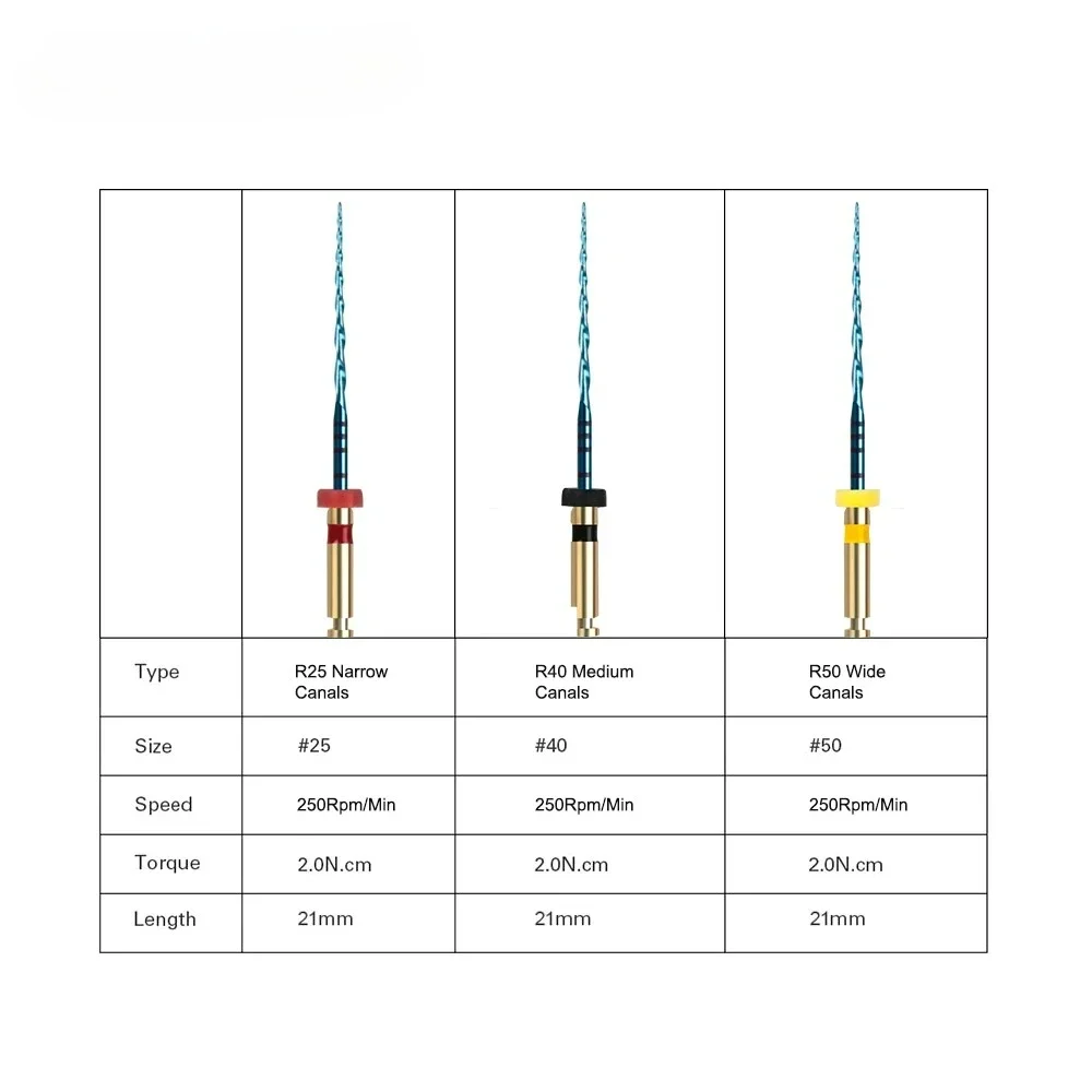 ELIJAH 6 قطعة ملفات اللبية الزرقاء الترددية للأسنان استخدام المحرك 25 مللي متر R25 R40 R50 تنشيط الحرارة ملفات قناة الجذر الدوارة Niti