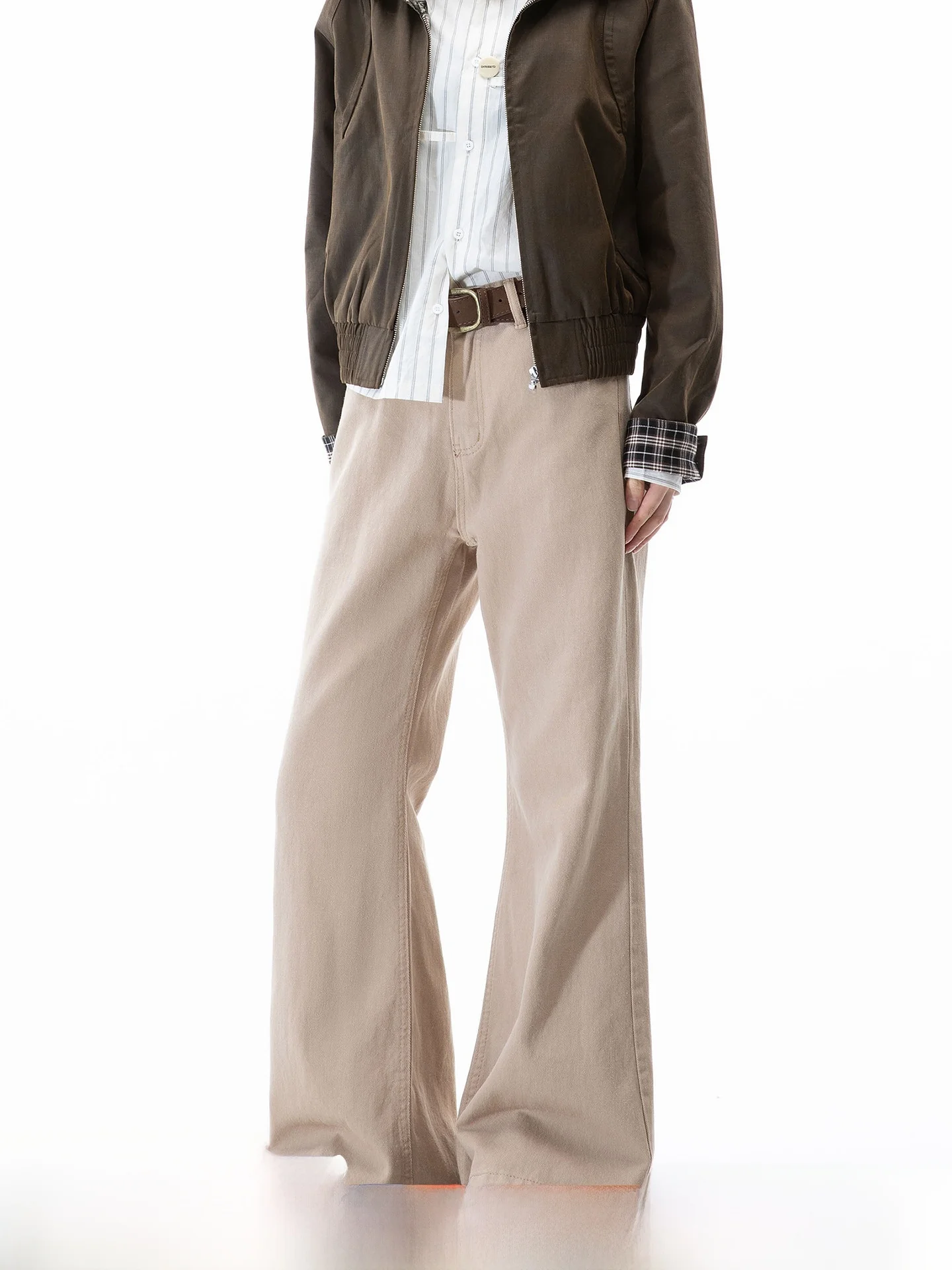 American Vibe Men's Slim Fit Casual Pants Flared Leg Straight Tube Spring Summer New Style Comfortable Breathable Cotton Trou...