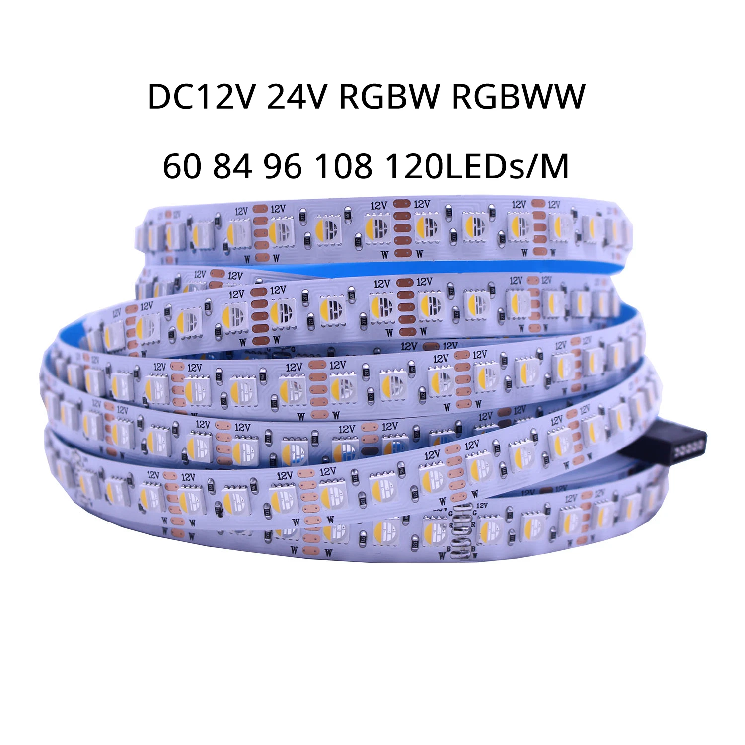 Rgbw rgbww led streifen dc 12v 24v 4 farben in 1 chip smd 5050 60 84 96 108 120 leds/m flexibles band band seil licht