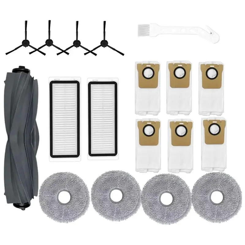LICE-2Set Accessories Kit For Dreame L20 Ultra/L30 Ultra Vacuum Cleaner Main Side Brush Hepa Filter Mop Cloth Dust Bags Parts