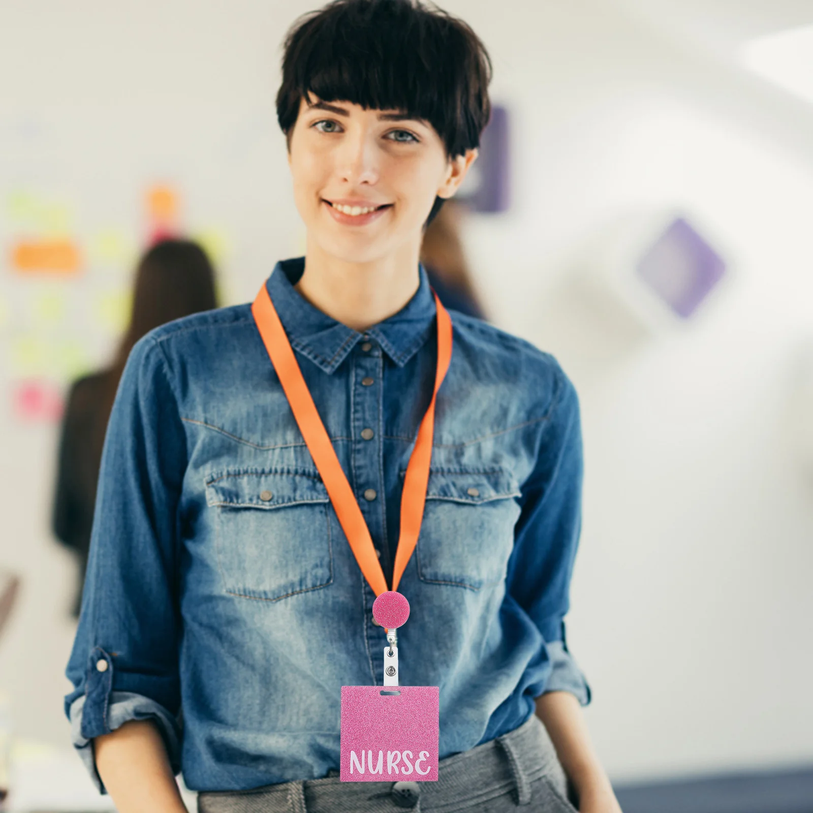 2 Pcs Easy-pull Button Badge Nurse Nursing Nurses Reels Name Protector Id Cards