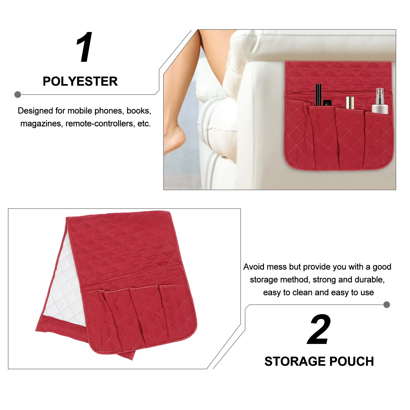 

1PC Sofa Armrest Storage ganizer Polyester Pouch Bath Room Cabinet Remote Controller Holder Gift for Teen Adult