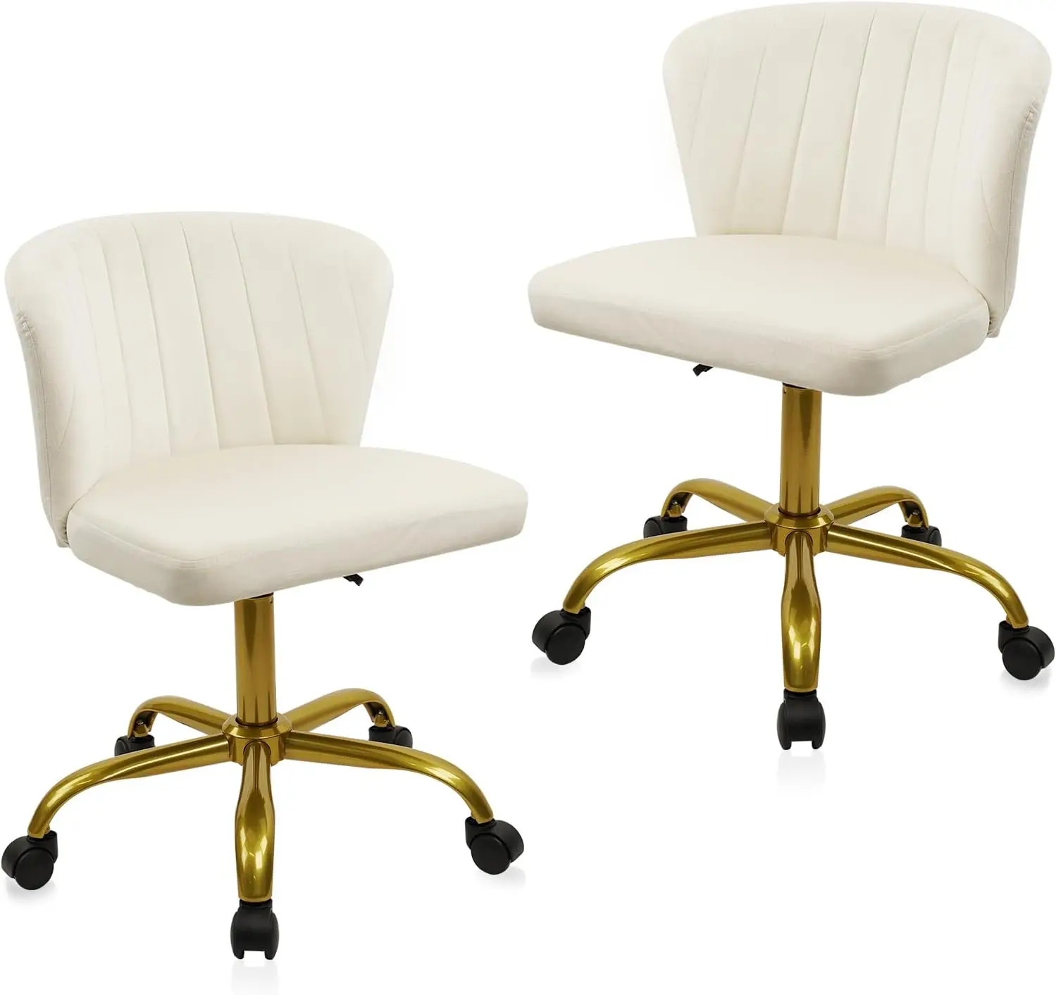 

Home Desk Chair Velvet Upholstered Gold Base Comfortable Ergonomic Arml Modern Vanity Chairs Adjustable Height With Wheels