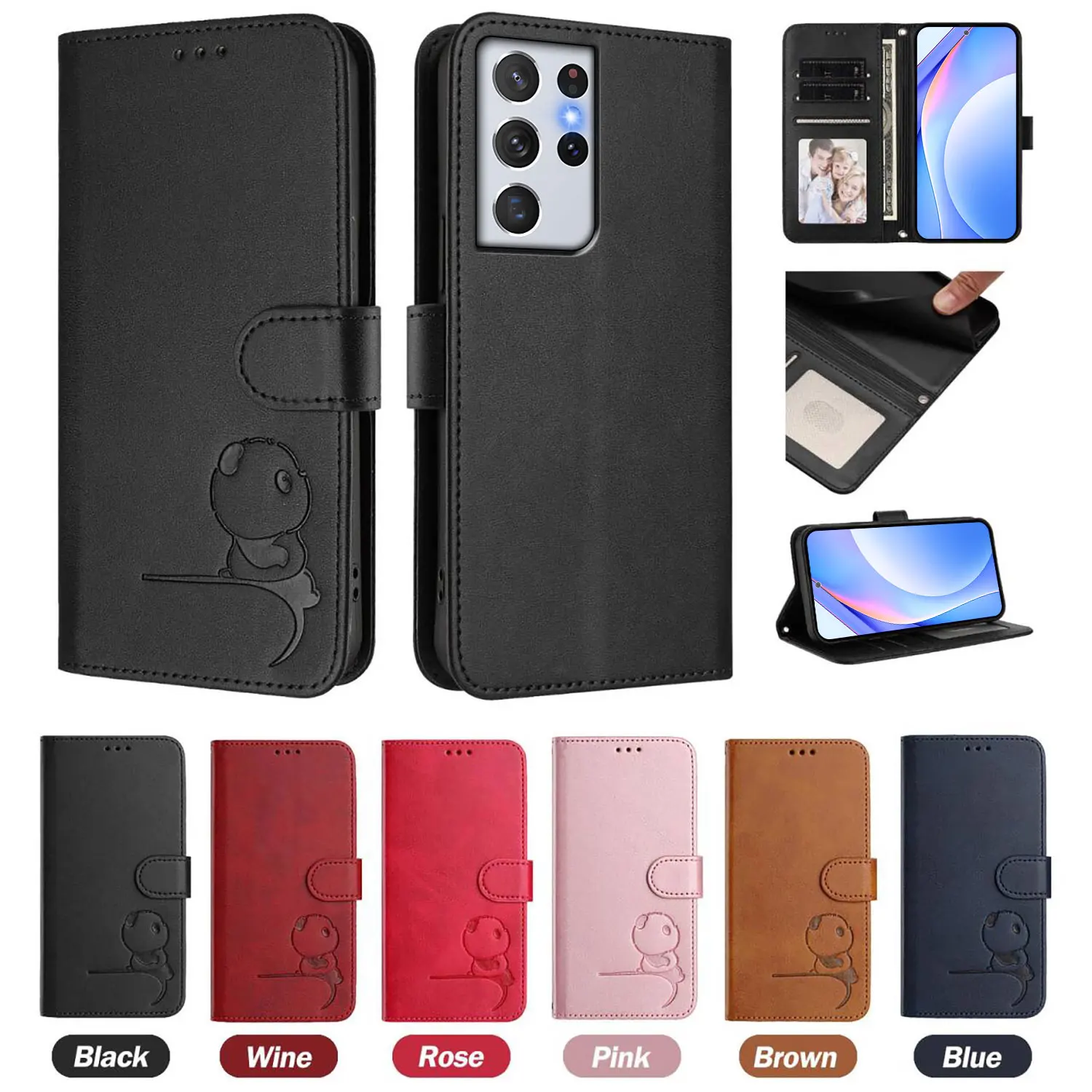 Leather Wallet Flip Case For Samsung S21 Ultra S21+ S21 FE S21 S20 FE S20 Ultra S20+ S20 Shockproof Protective Phone Cover