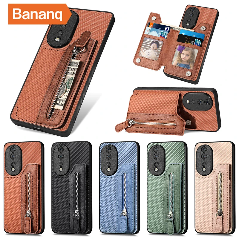 Bananq Card Bag Wallet Case For Honor 80 70 60 Pro 50 X30 X40 X9A X9 X8 Play 6C 30M 5G Cover For Huawei Nova 9 10 SE Y70 Y90 4G