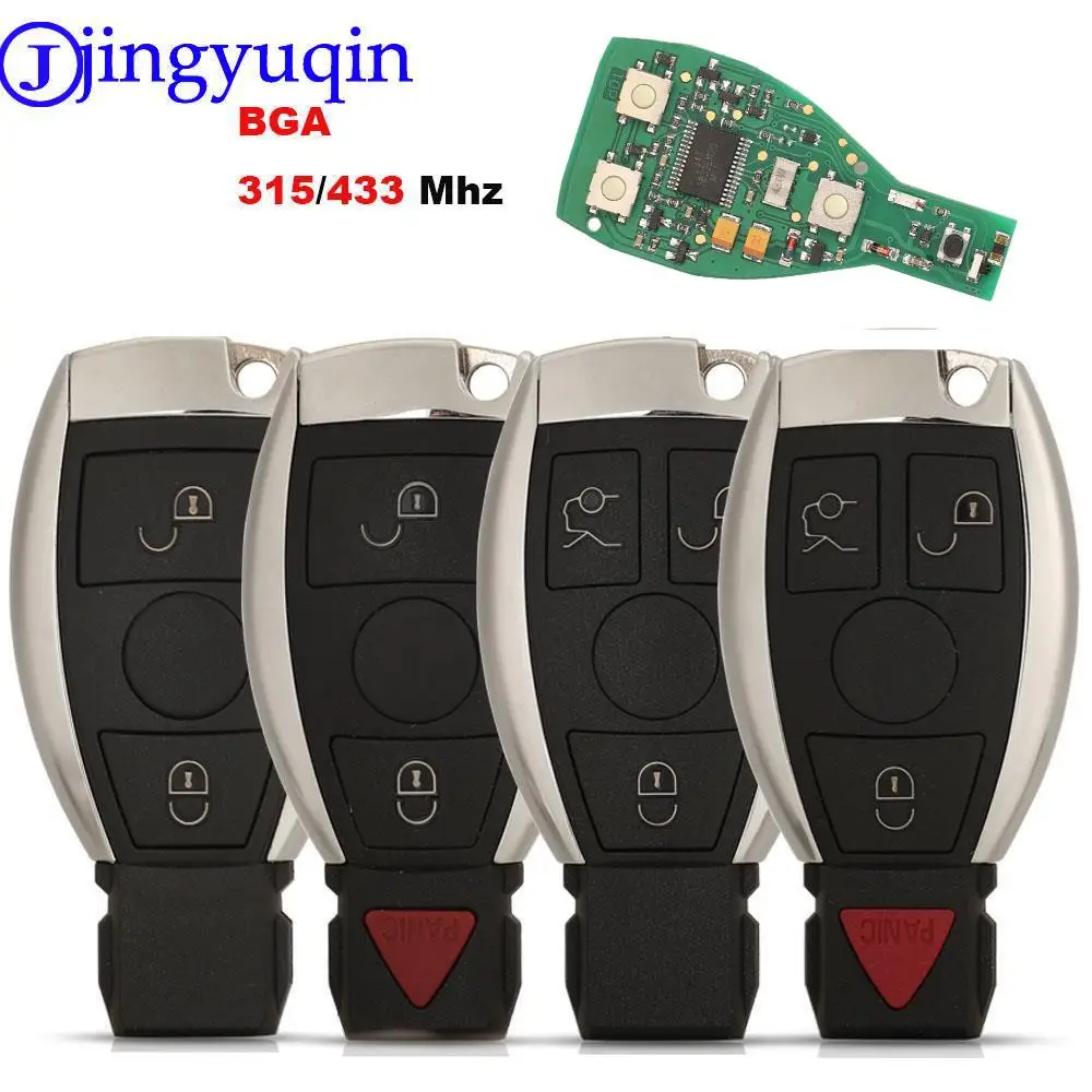 jingyuqin Smart Remote Car Key For Mercedes Benz Year 2000+ Supports Original NEC and BGA 315MHz Or 433.92MHz 3 Buttons