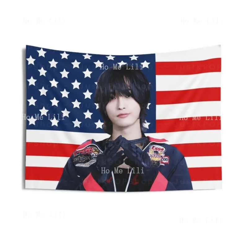 Seonghwa – tapisserie murale avec visuelles, bannière de Concert américain, drapeau Pop, heure dorée, partie 2 pour pouvoir, tournée mondiale Ateez