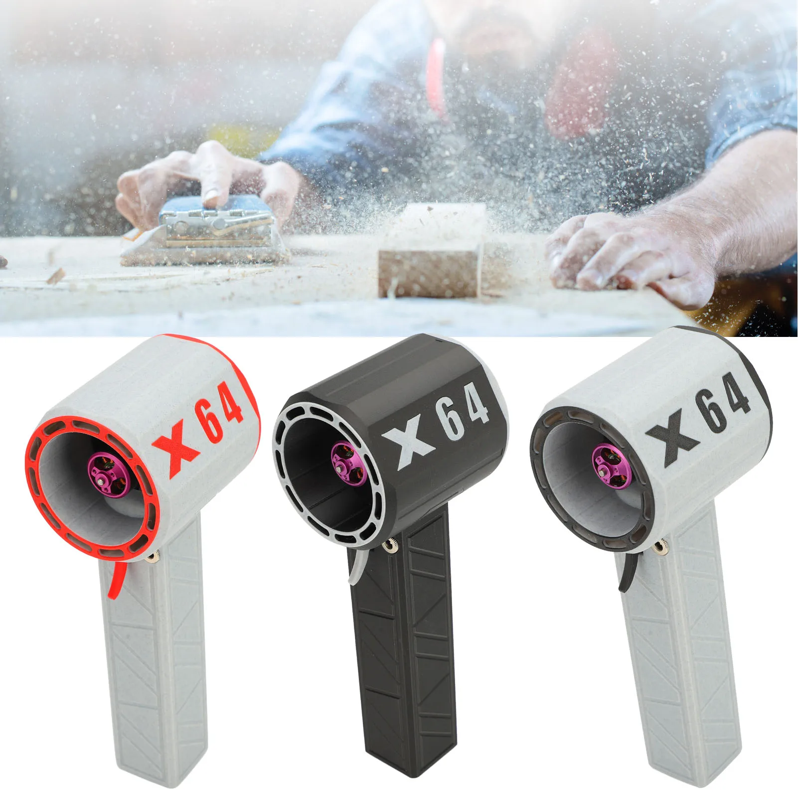 

Handheld Air Duster 64mm Duct Electric 8000mAh 11 Fan Blades Rechargeable for Air Cushion Inflation for Car Cleaning